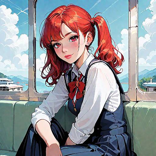 Anime Girl at Train Station
