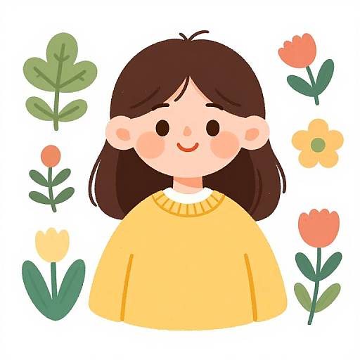 Cute Cartoony Botanical Girl Sprite