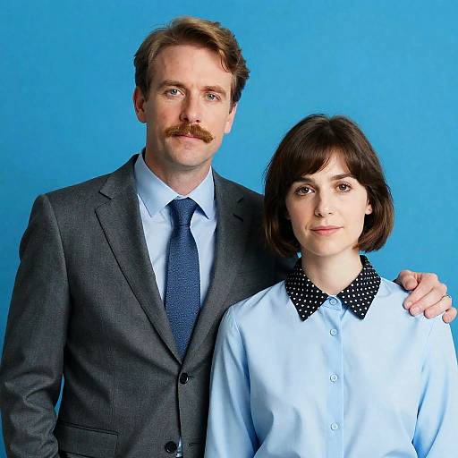 Casual Portrait with Blue Background