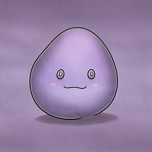 Illustration of Ditto, pokemon in the style of Naru (wish field)