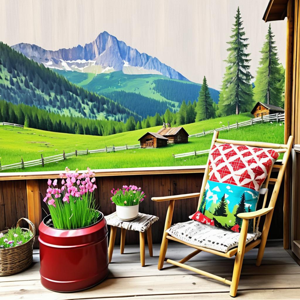 Cozy Mountain Cabin Trash Polka Art