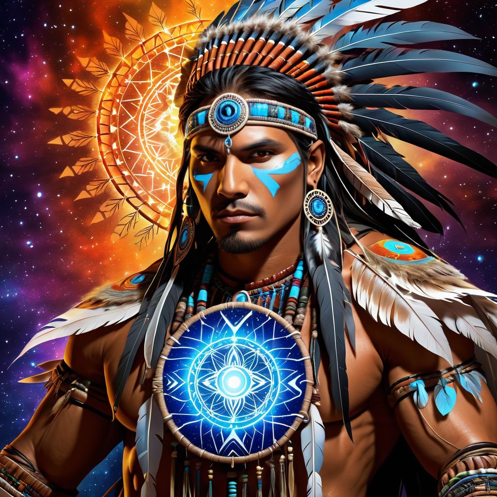 Cosmic Native American Shaman with Magic