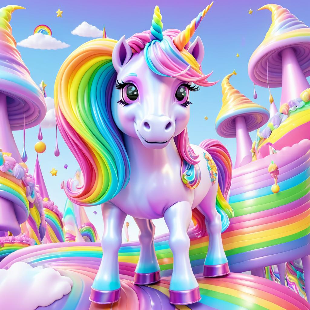 Dazzling Rainbow Unicorn Hip-Hop Character