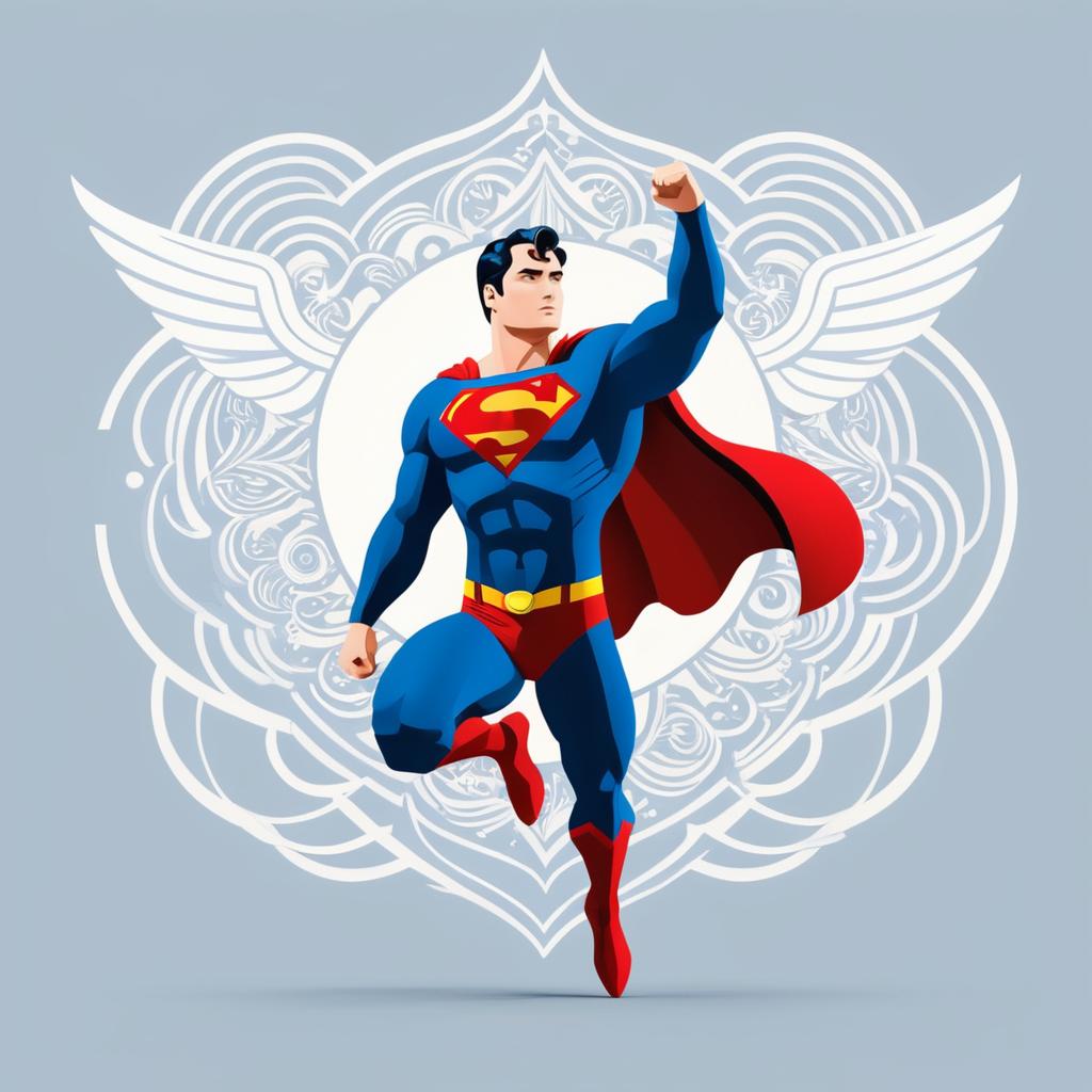 Minimalist Cute Superman Art Design