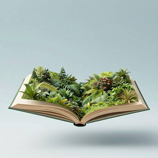 Floating Book Transforms Into Landscape