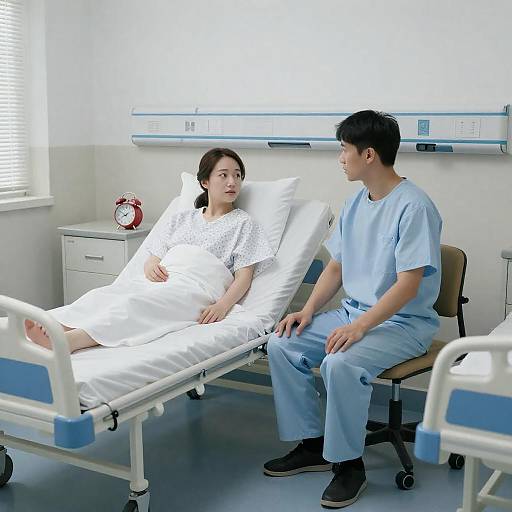 Hospital Room with Patients