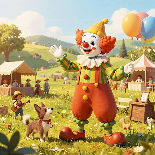 Whimsical Clown at Vintage Festival