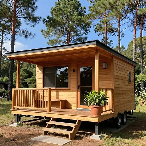 Modern Wooden Tiny House on Wheels
