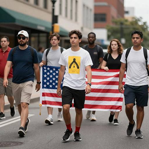 Vibrant Street Scene with Diverse Crowd