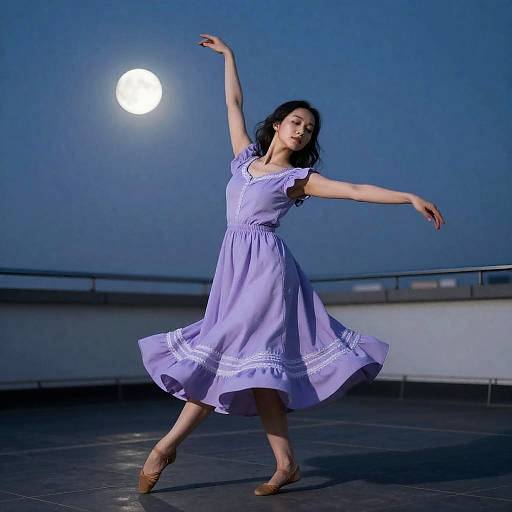 Graceful Dancer in Lavender Dress