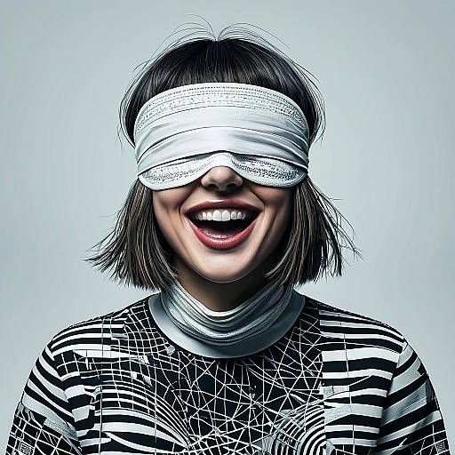 Playful Blindfolded Girl Art