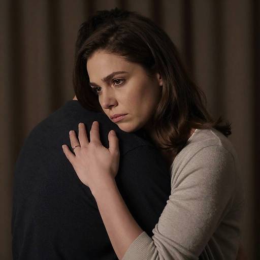 Intimate Embrace with a Serious Mood