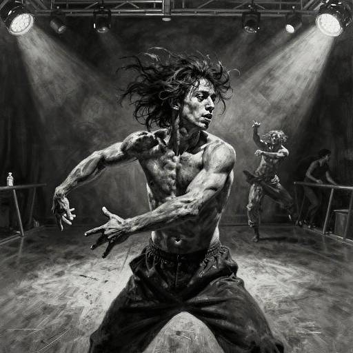 Photorealistic Charcoal Dancer Portrait