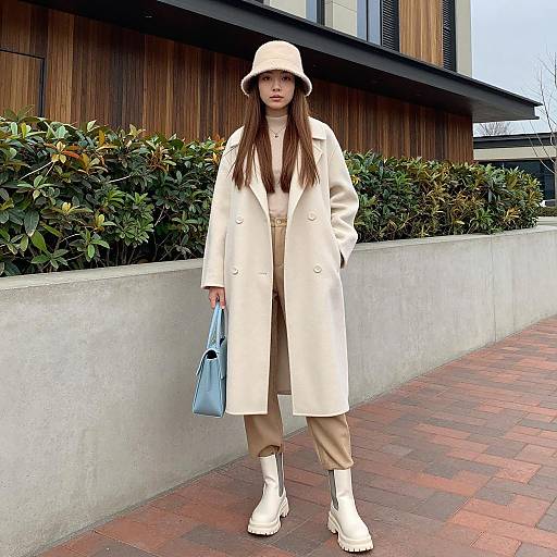 Stylish Young Woman on Paved Path