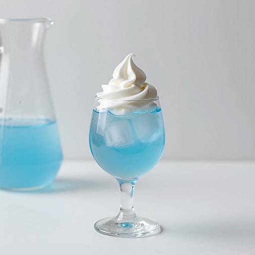 Elegant Blue Goblet with Ice Swirl
