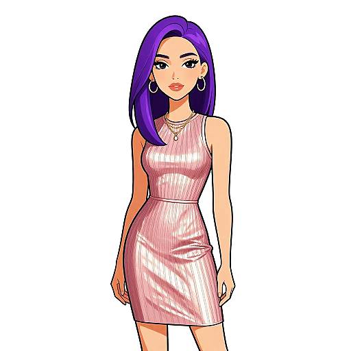 Modern Minimalist Woman in Blush Dress