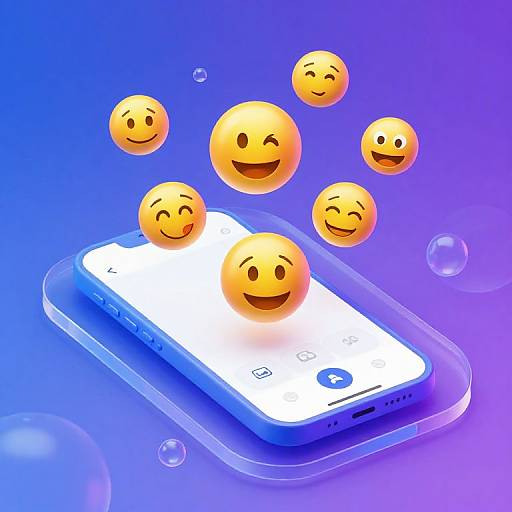Futuristic Emoji App Illustration