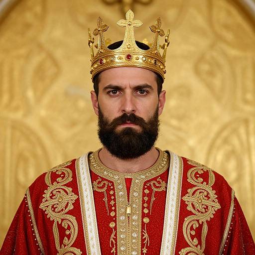 Regal Portrait of Bearded King