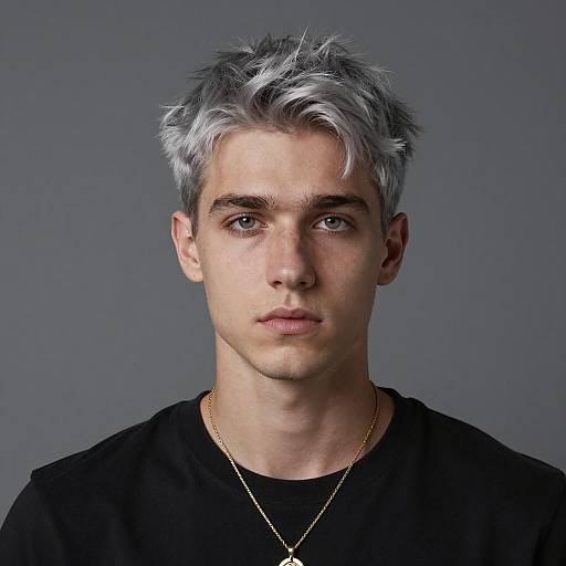 Portrait of Young Man with Silver Hair