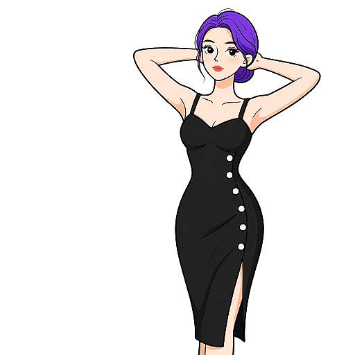 Minimalist Chic Woman in Black Dress