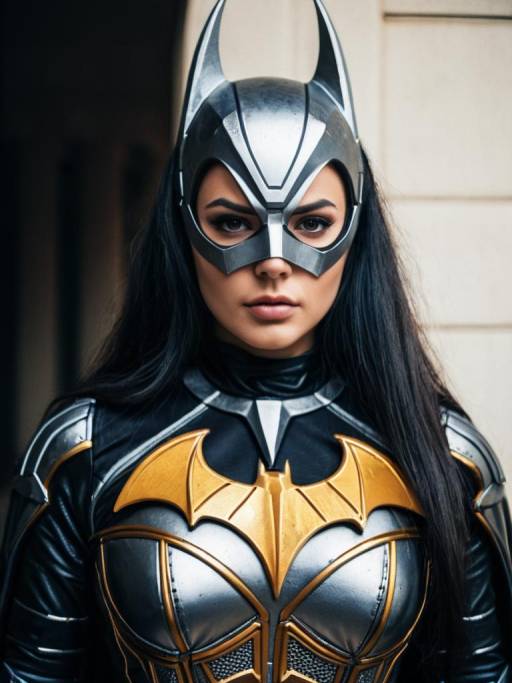 Woman in Metal Bat Cosplay Costume