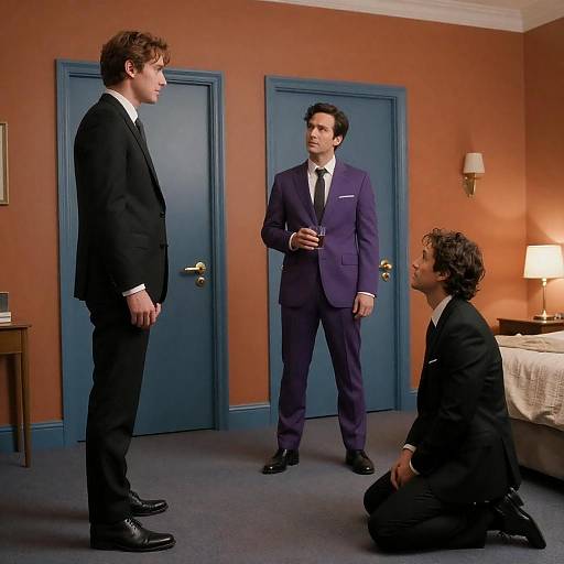 Stylish Movie Scene with Three Men