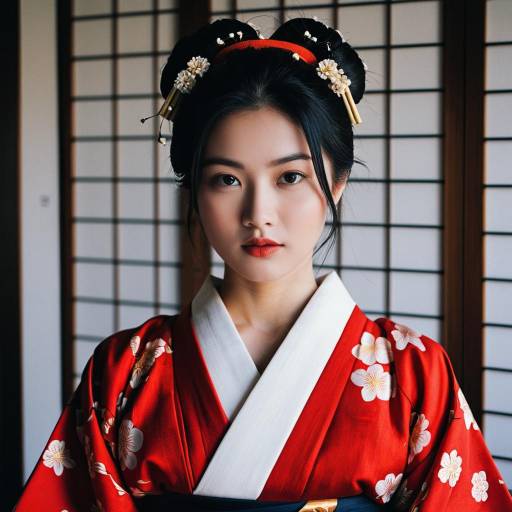 Realistic Portrait of a Japanese Woman in Kimono