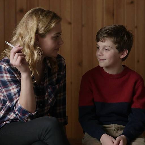 Warm Moment: Woman and Boy in Wood