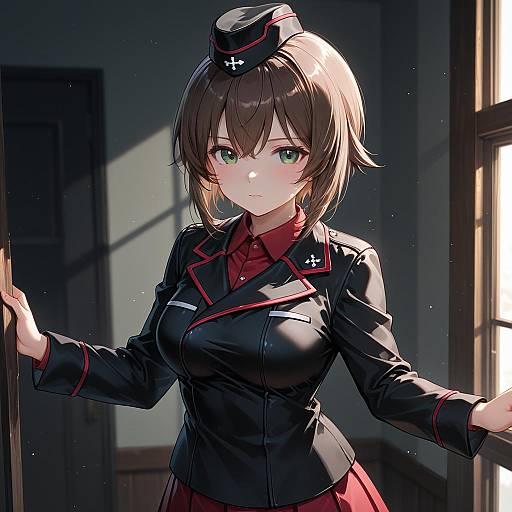 Illustration of Hida ema, girls und panzer in the style of Kita (kitairoha)