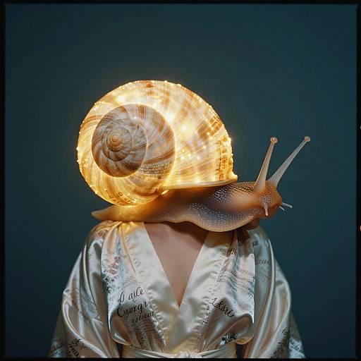 Surreal Snail-Human Hybrid Portrait