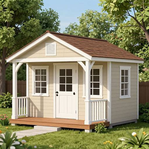 Vintage 3D Storage Shed Design