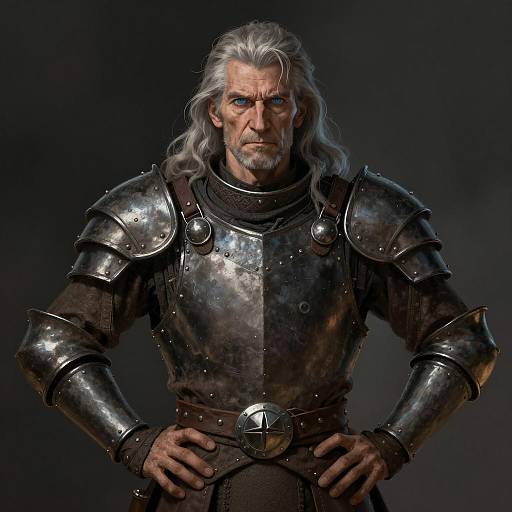 Elderly Warrior with Stern Expression
