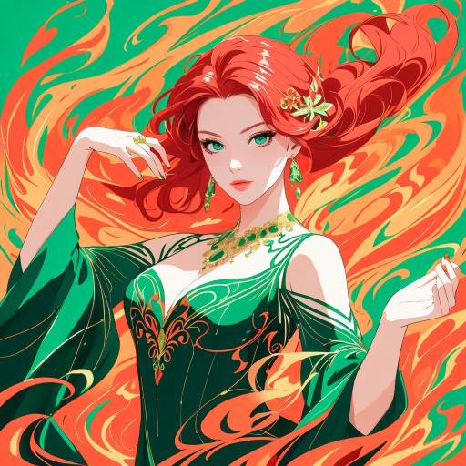 Elegant Portrait of a Fiery Dancer Elegant Portrait of a Fiery Dancer