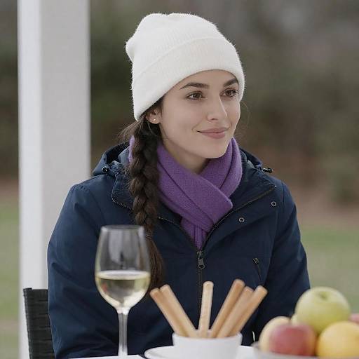 Charming Outdoor Portrait with Wine and Snacks