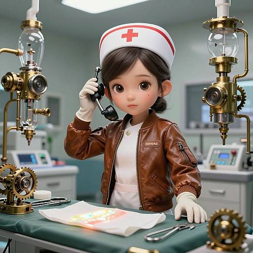 Steampunk Nurse in Operating Room