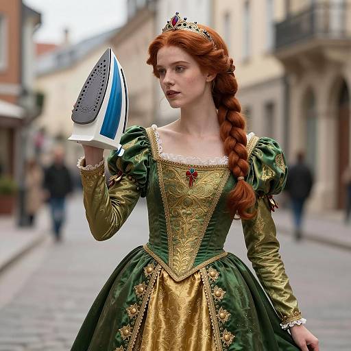 Regal Fantasy Princess in Elegant Cityscape