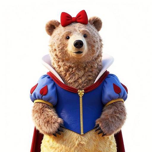Playful Bear Dressed as Snow White