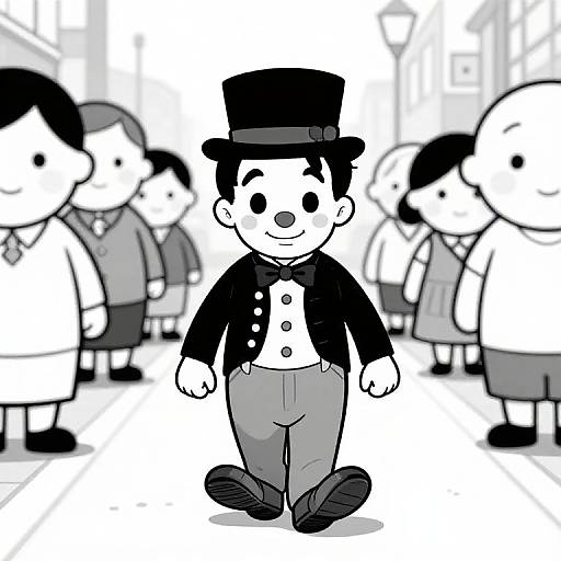 Kawaii Anime Charlie Chaplin Walk