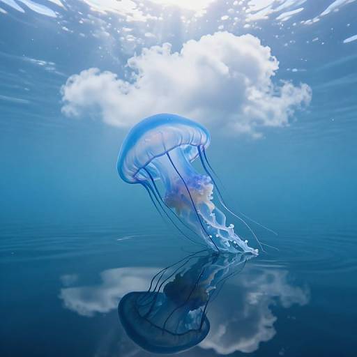 Colossal Jellyfish Over Tranquil Ocean