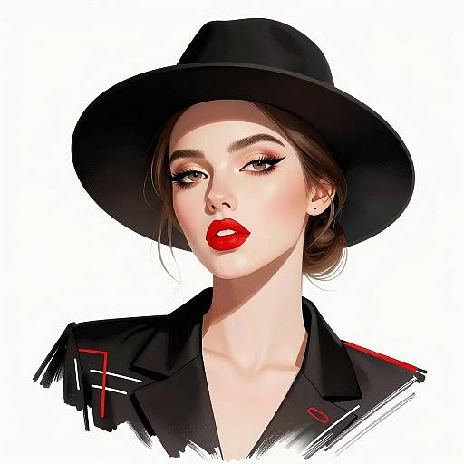 Bold Fashion Illustration of a Modern Woman