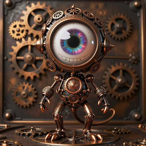 Copper Clockwork Djinn Robot