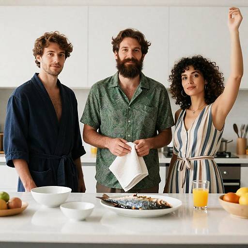 Casual Kitchen Gathering with Friends
