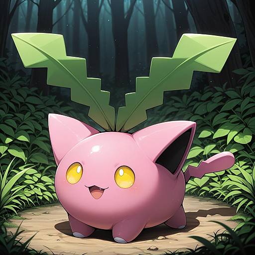 Illustration of Hoppip, pokemon in the style of Ddangbi