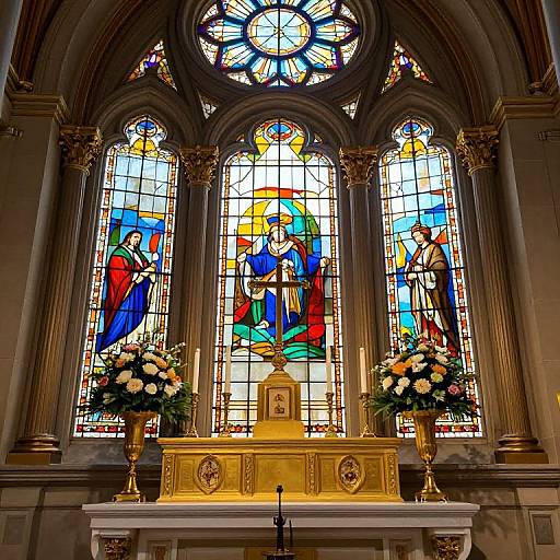 Golden Altar with Stained Glass