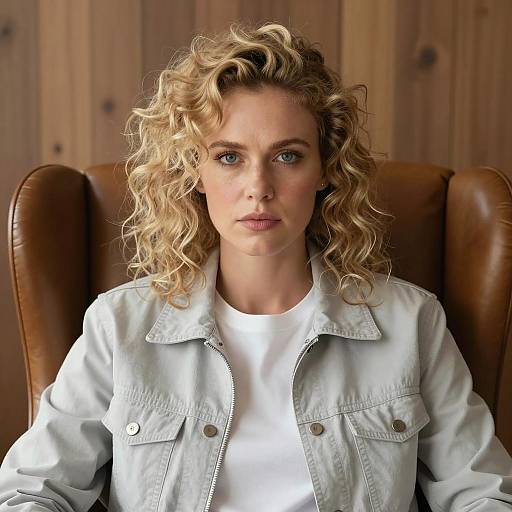 Intensely Expressive Blonde Woman Portrait