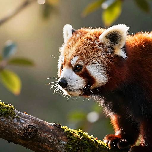 Red Panda Side Profile in Sunlight