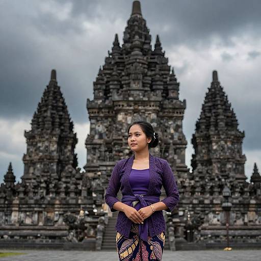 Photorealistic Javanese Girl at Prambanan