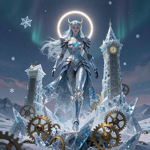 Celestial Valkyrie in Crystalline Ruins