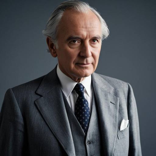 Elderly Gentleman in Classic Grey Suit