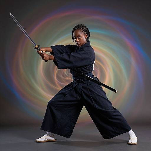 Cinematic Portrait of Woman with Sword